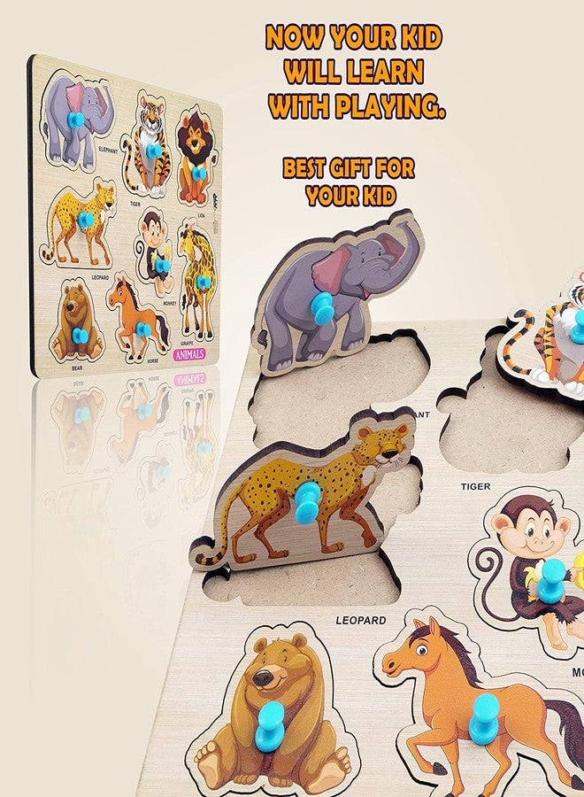 APPSTER ABCD, Animal, Vehicles, Shape Color, Numbers, Fruits, Vegetables & Body Parts Wooden Puzzle Toy for Kids Jigsaw Puzzles for Adults Baby Learning Educational Toys Board Game (8pcs Jumbo Size) - Image 3